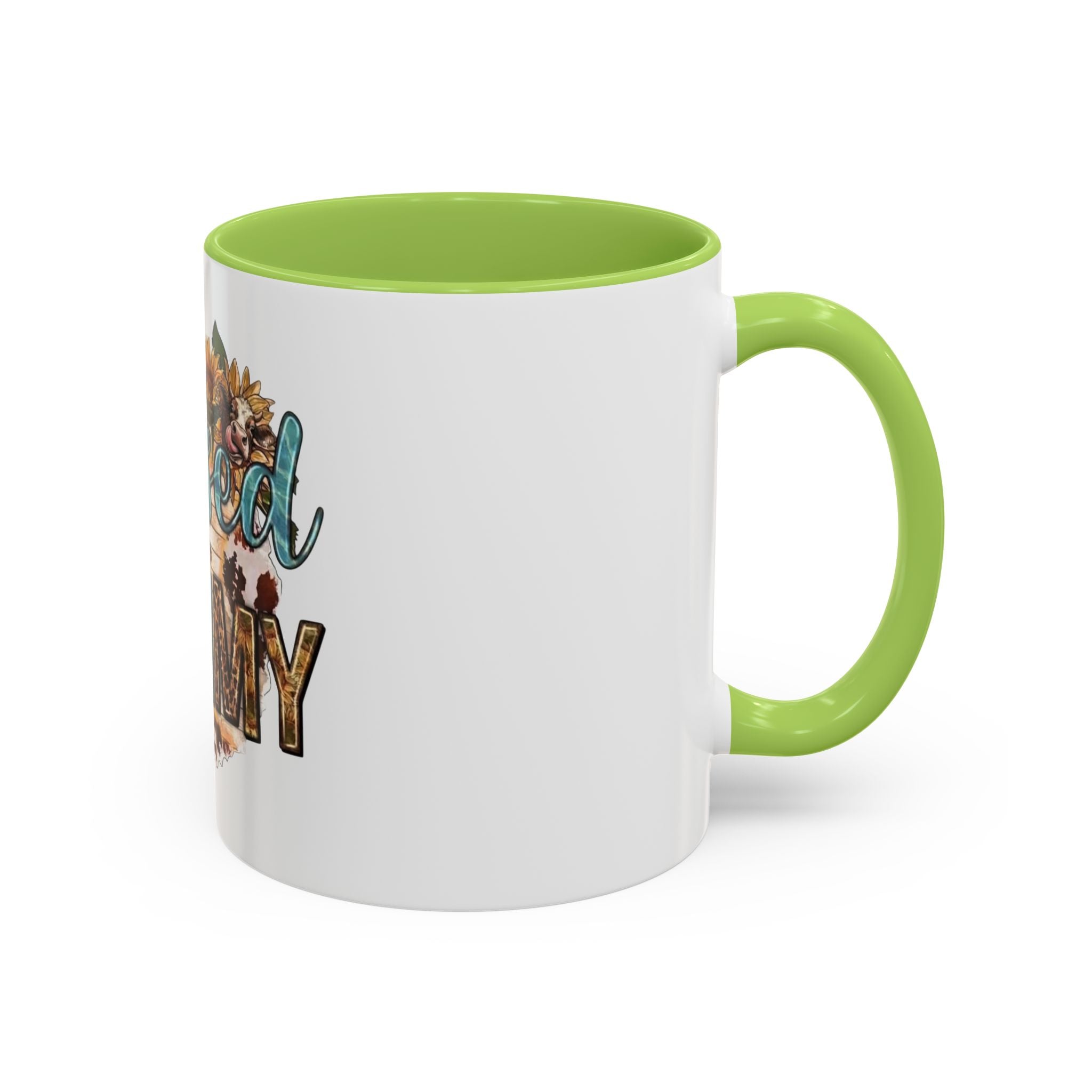 Blessed Mommy Accent Coffee Mug — Floral Sunflower Rustic 'Blessed Mommy' Tea & Coffee Cup (11oz, 15oz)