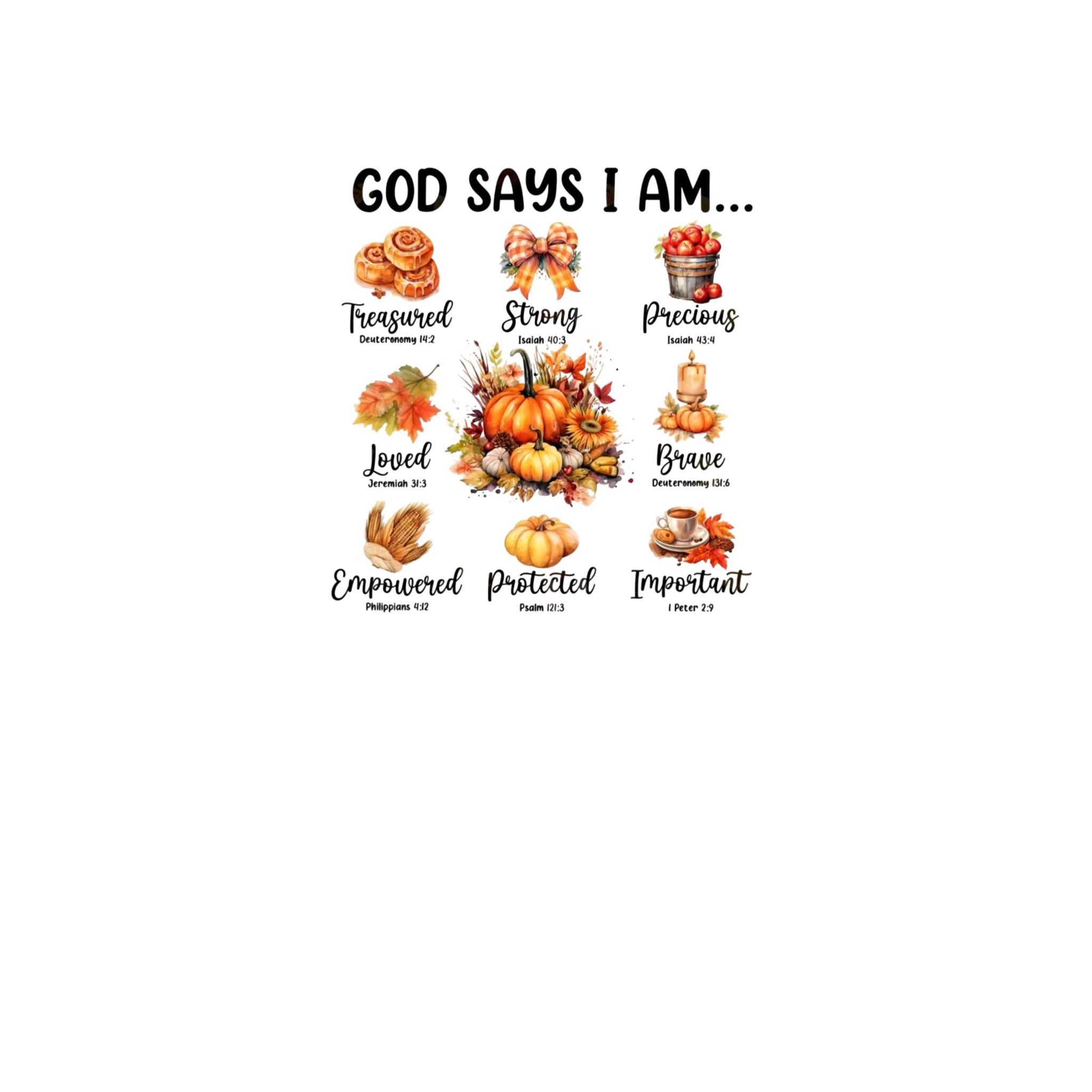 God Says I Am Autumn Hoodie — Inspirational Fall Pumpkin Faith Sweatshirt
