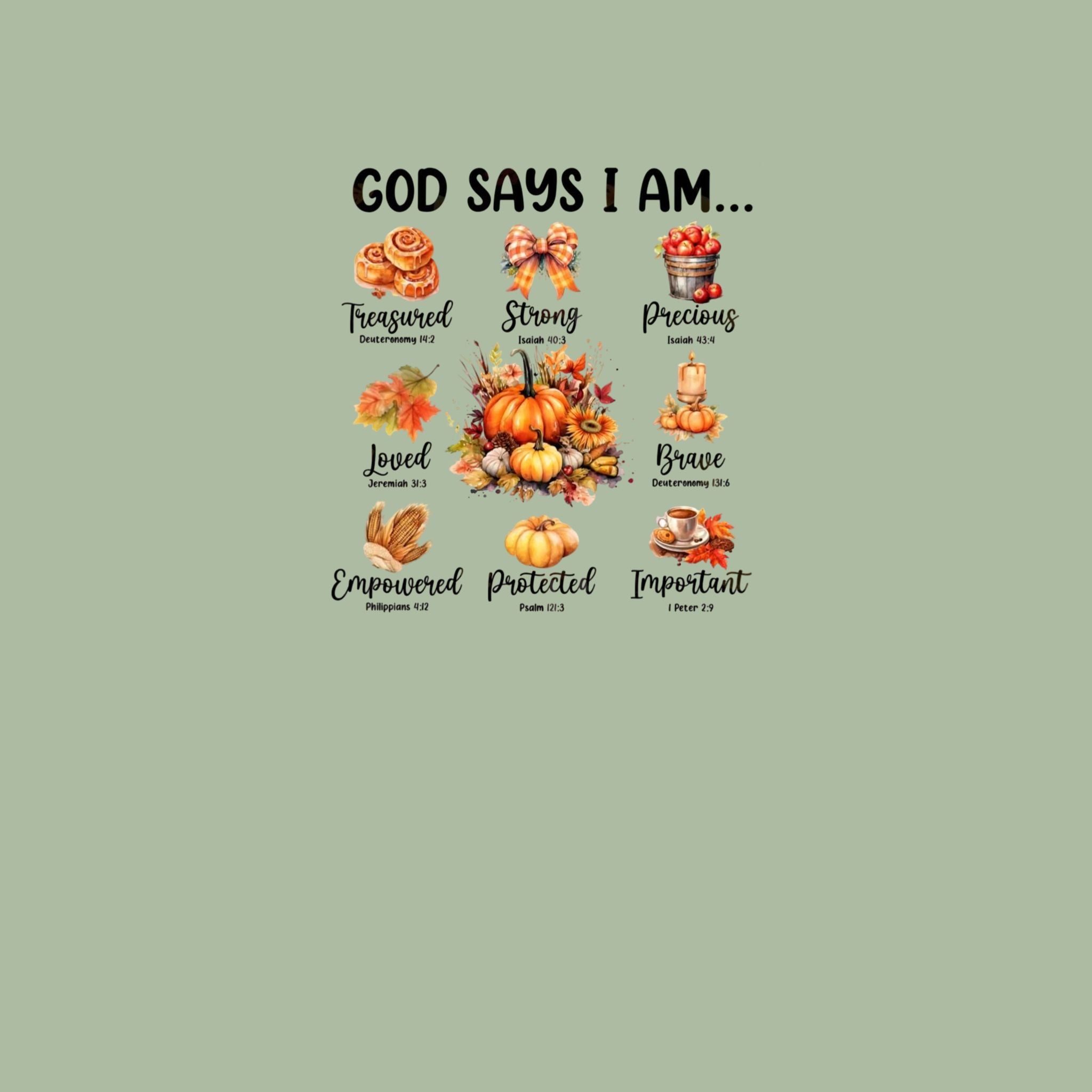 God Says I Am Autumn Hoodie — Inspirational Fall Pumpkin Faith Sweatshirt