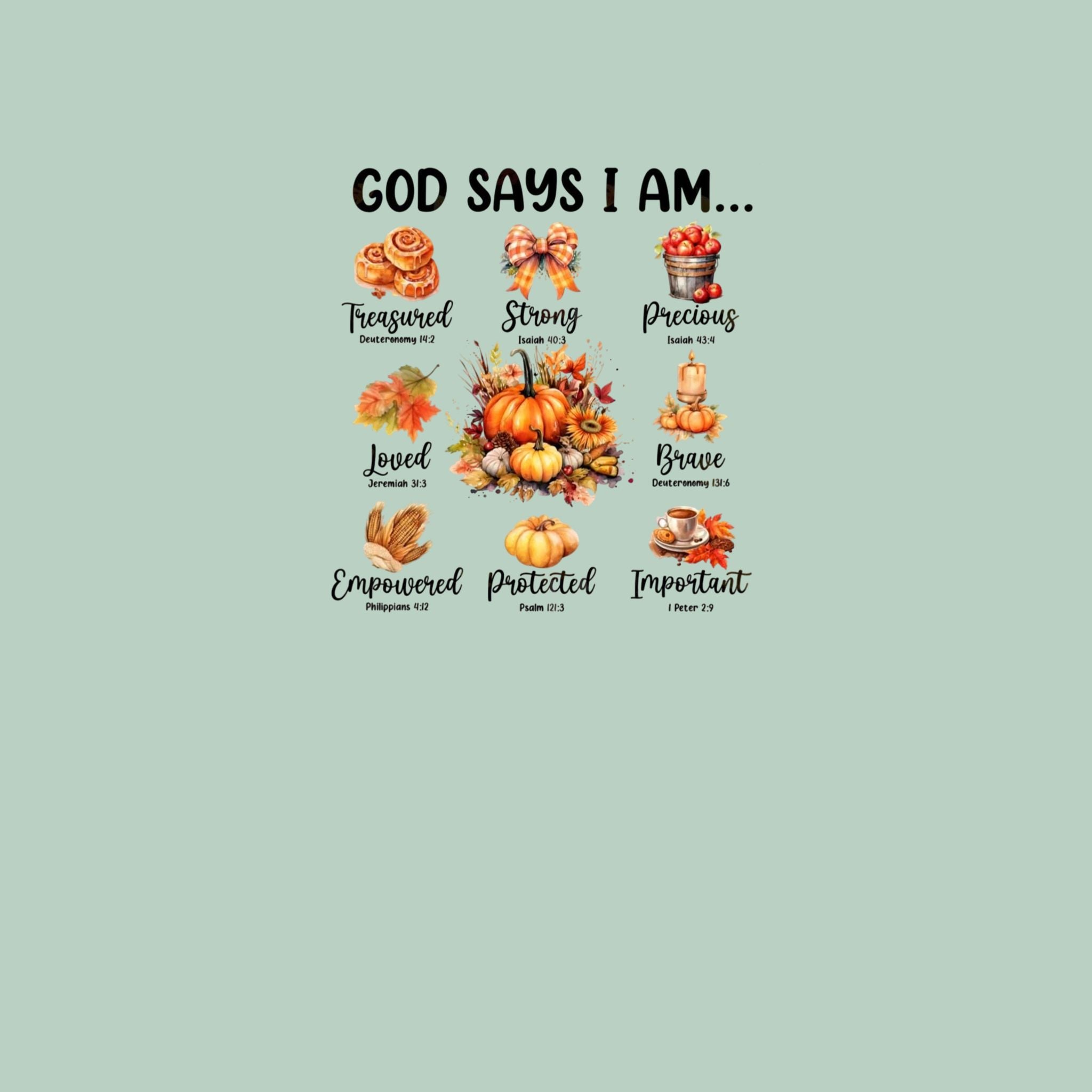 God Says I Am Autumn Hoodie — Inspirational Fall Pumpkin Faith Sweatshirt