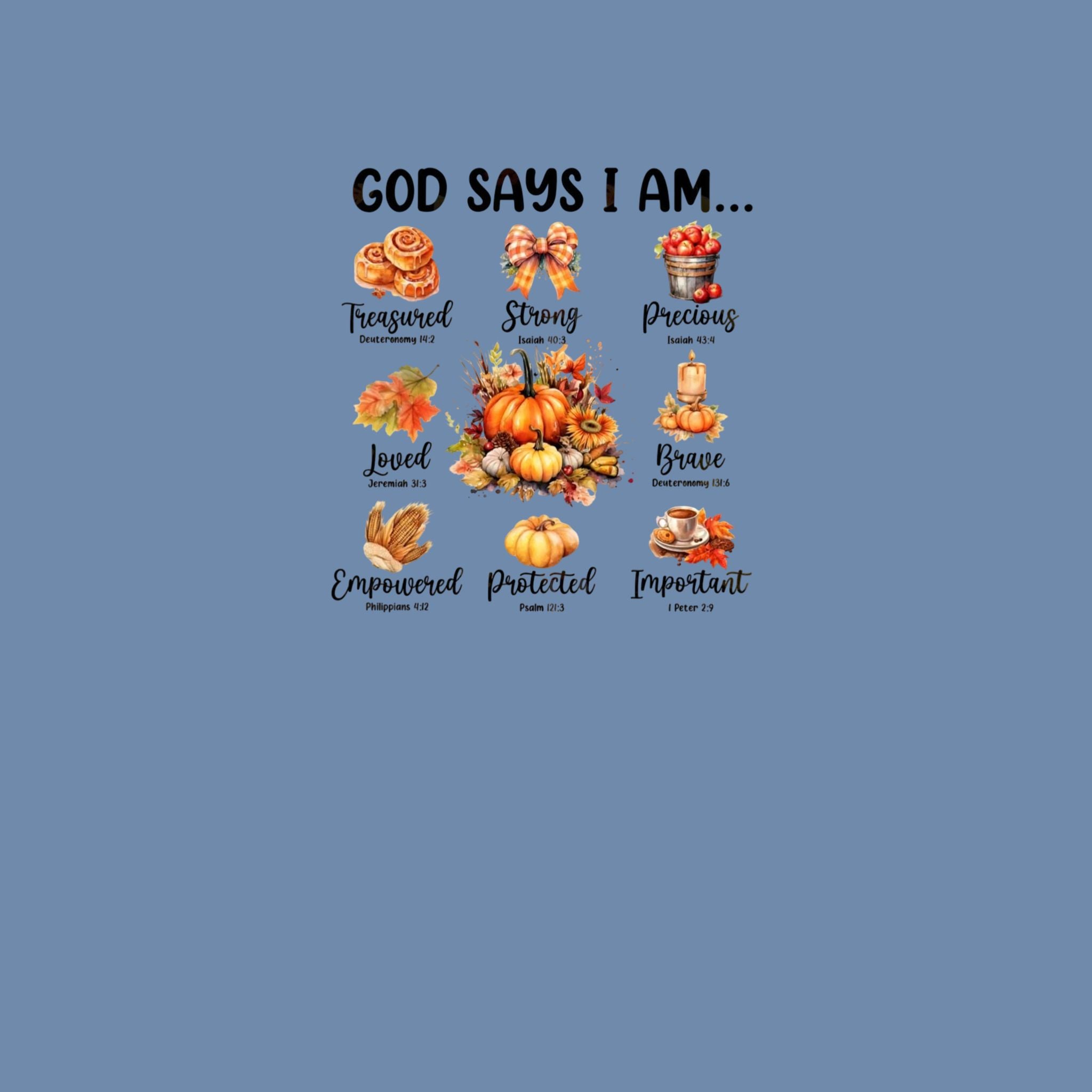 God Says I Am Autumn Hoodie — Inspirational Fall Pumpkin Faith Sweatshirt