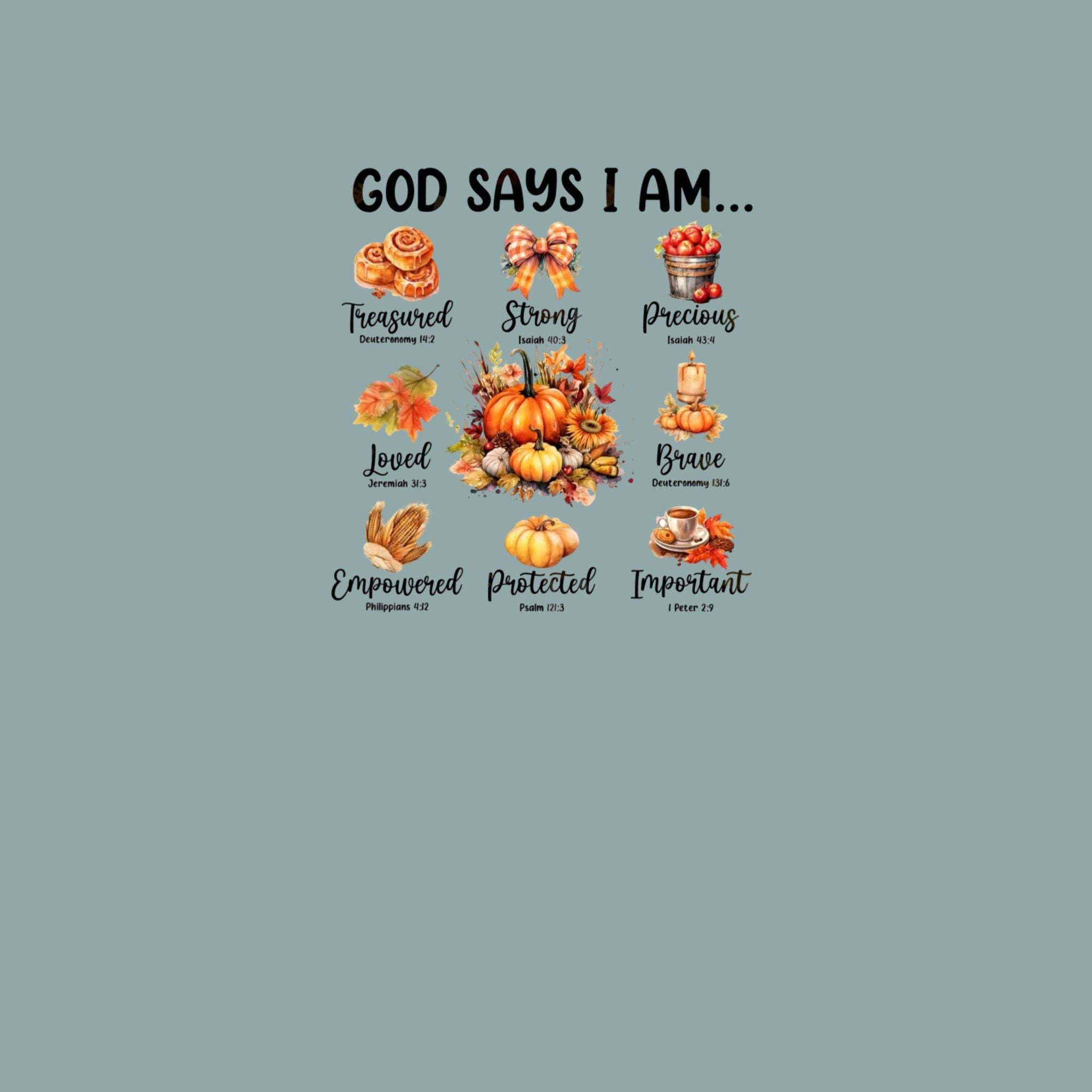 God Says I Am Autumn Hoodie — Inspirational Fall Pumpkin Faith Sweatshirt