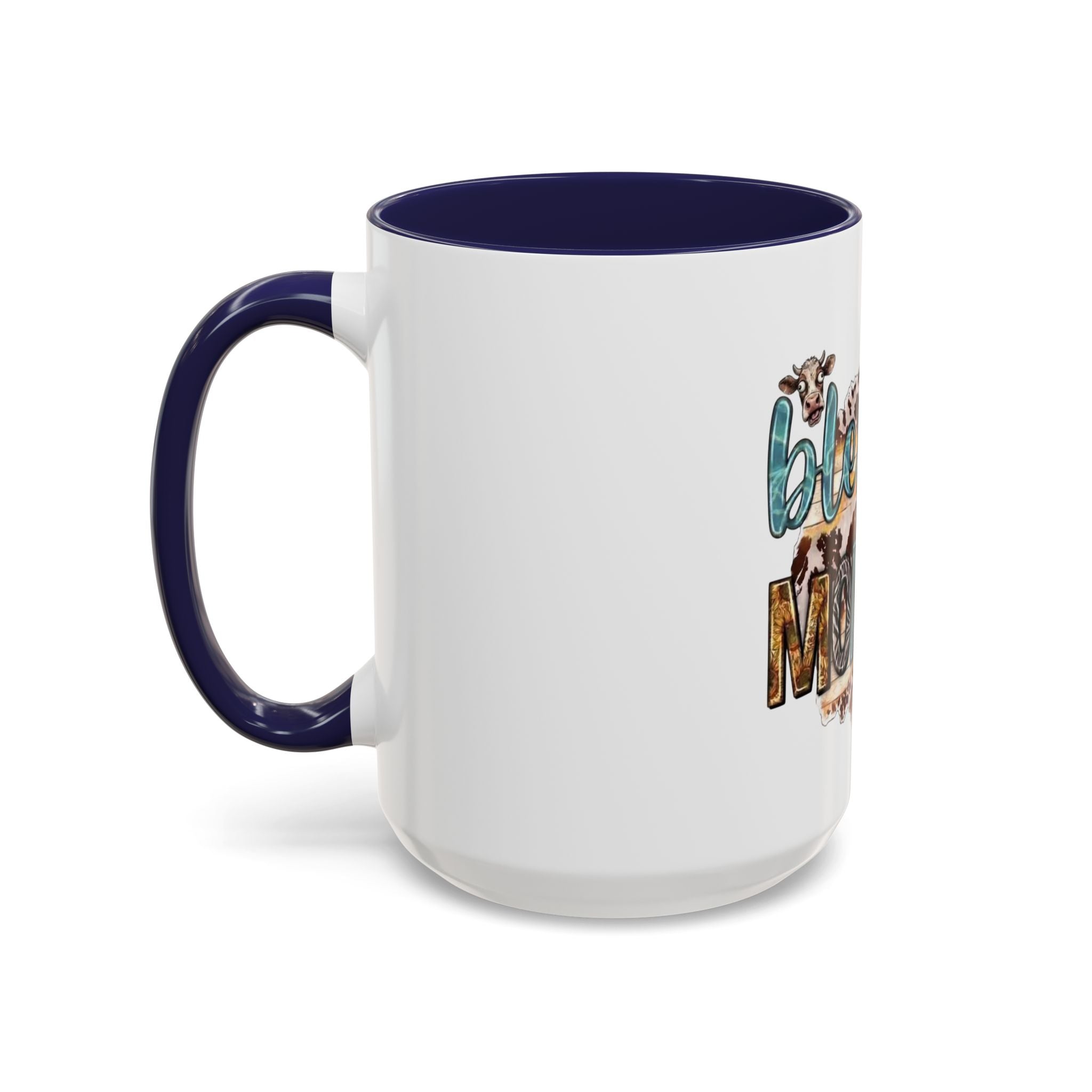 Blessed Mommy Accent Coffee Mug — Floral Sunflower Rustic 'Blessed Mommy' Tea & Coffee Cup (11oz, 15oz)