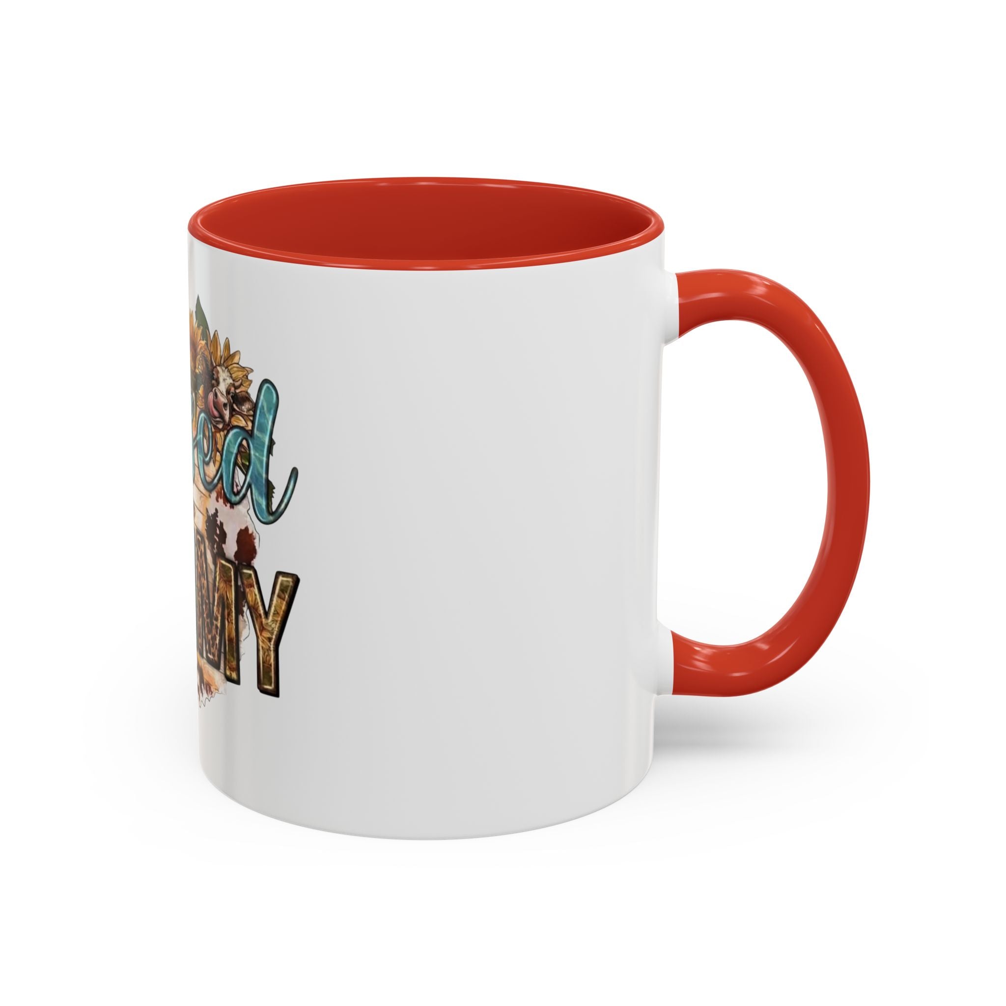 Blessed Mommy Accent Coffee Mug — Floral Sunflower Rustic 'Blessed Mommy' Tea & Coffee Cup (11oz, 15oz)