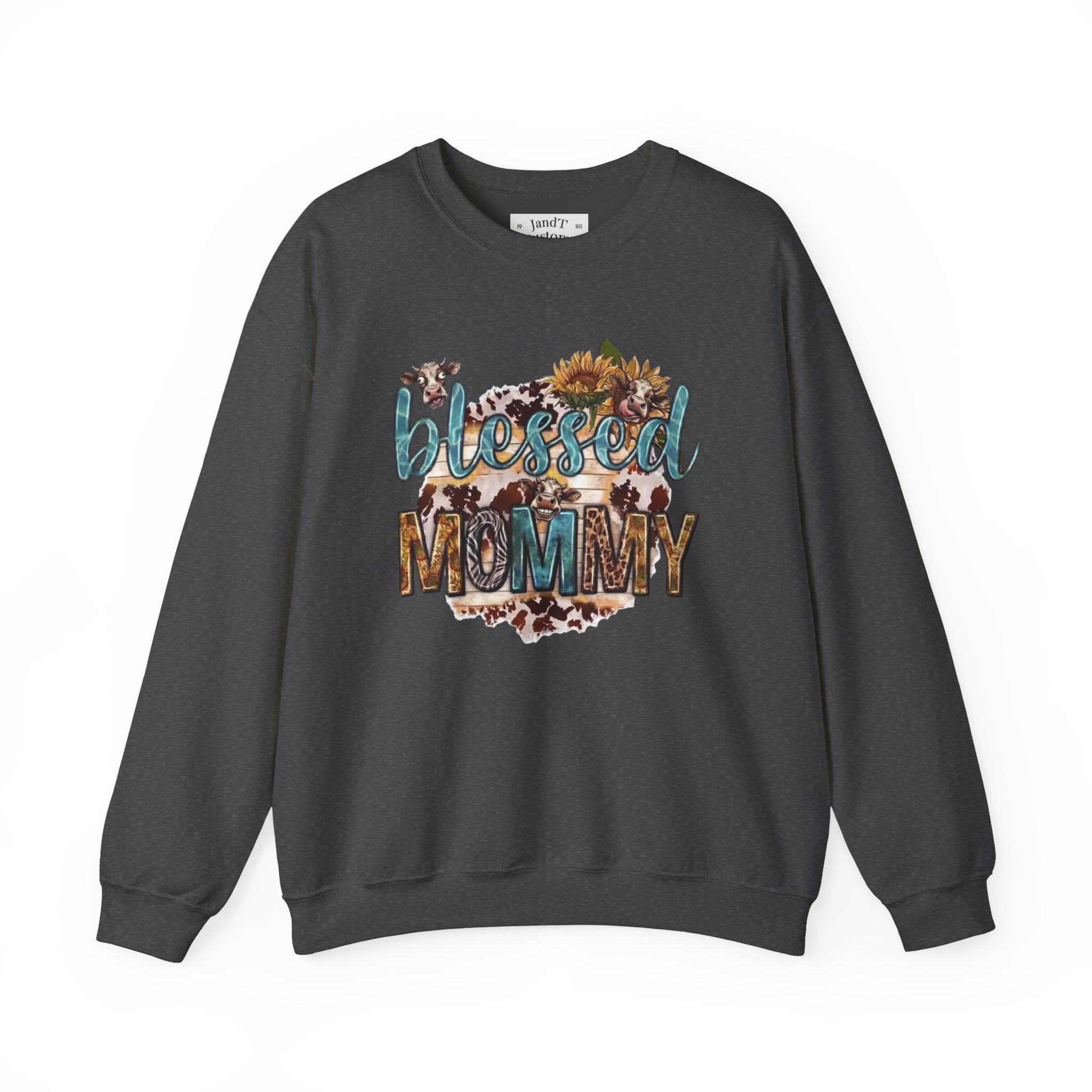 Blessed Mommy Sweatshirt — Floral Leopard Mama Pullover
