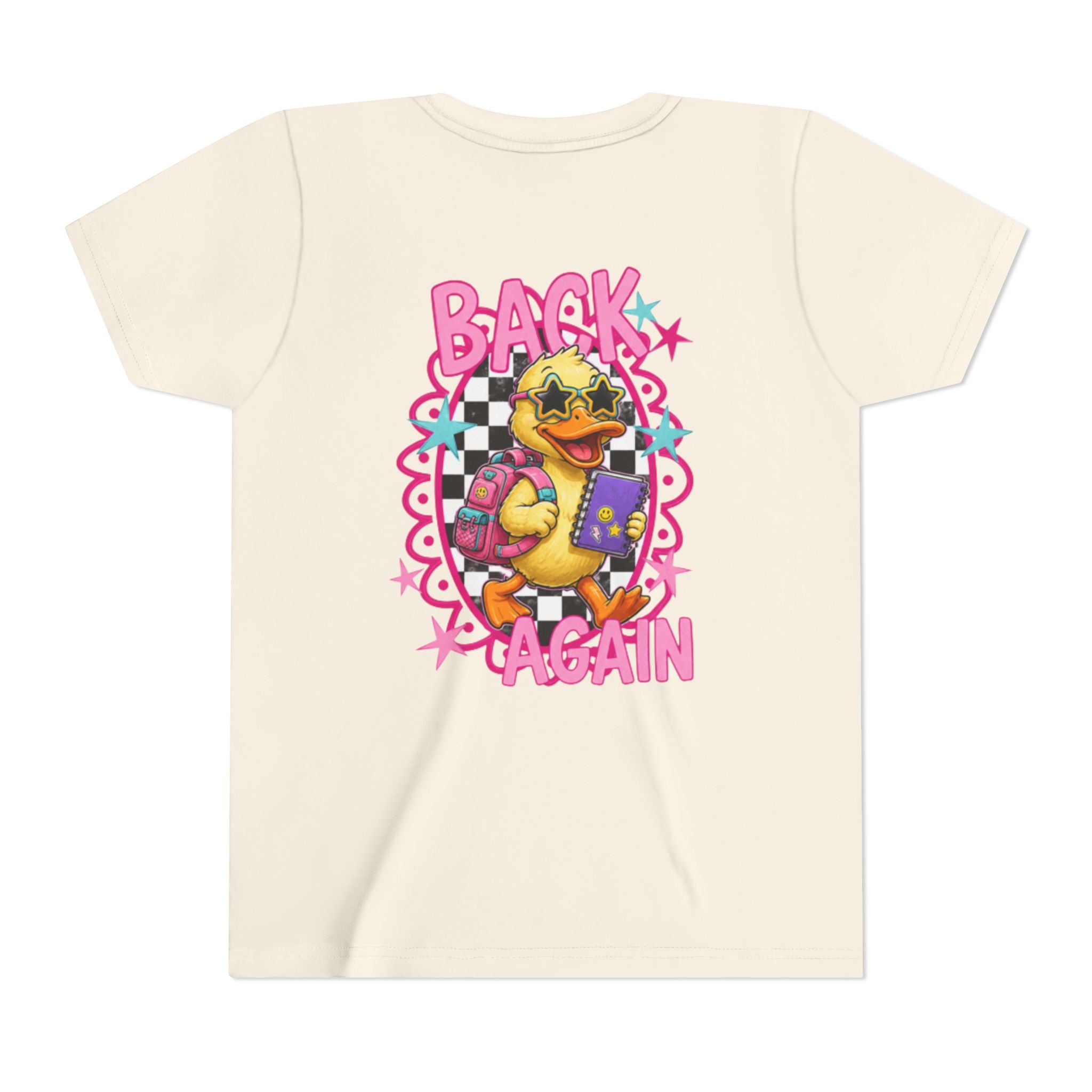 Back to School Youth Tee — "Back Again" Retro Duck Graphic