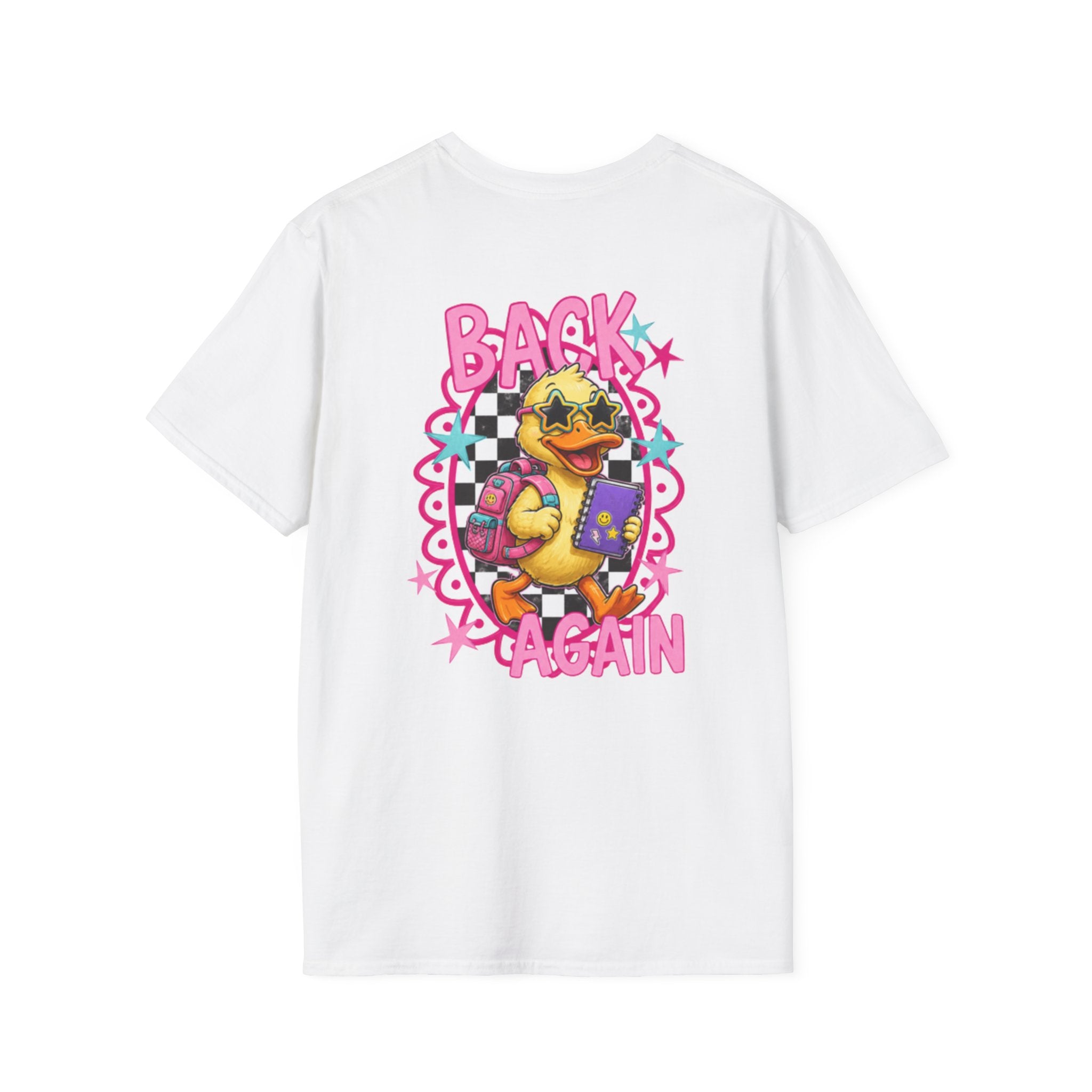 Back to School Duck Graphic T-Shirt — "Guess Who's Back" Retro Pop Cartoon Tee