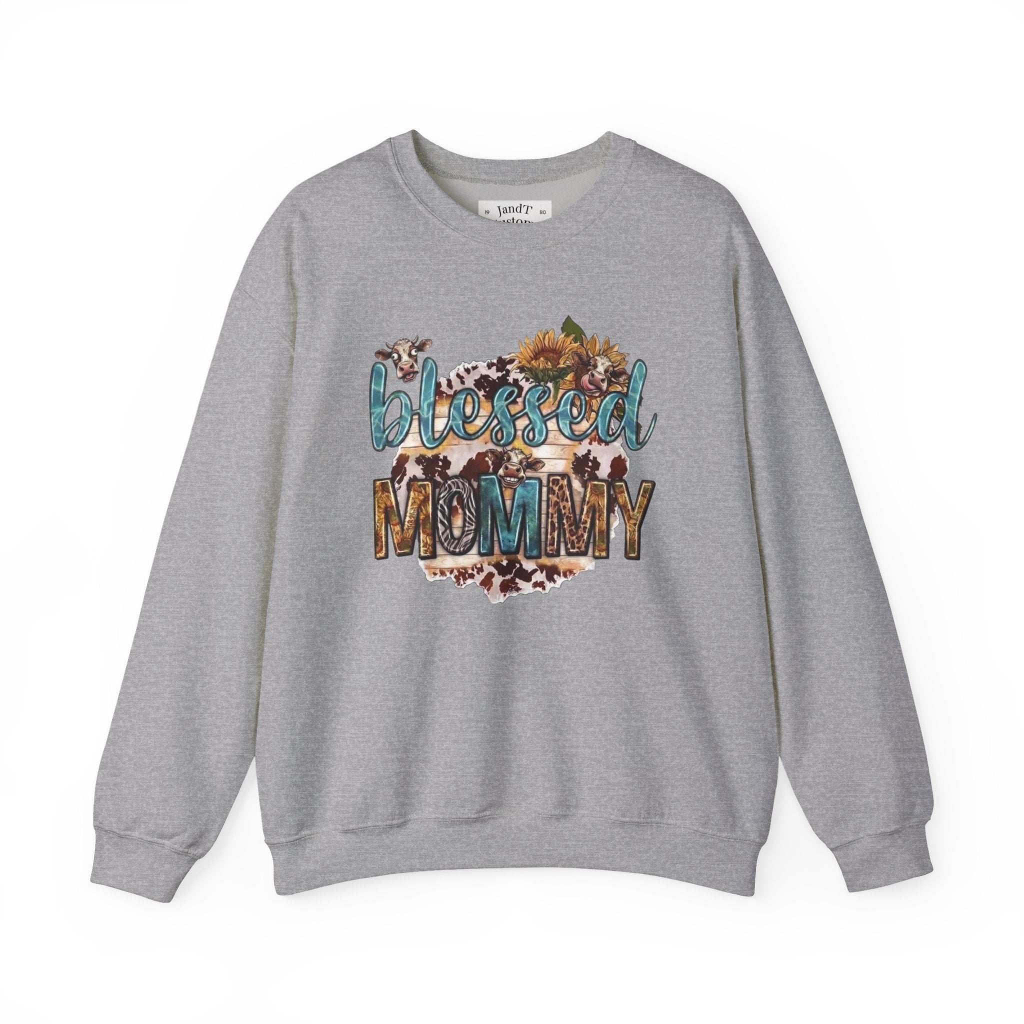 Blessed Mommy Sweatshirt — Floral Leopard Mama Pullover
