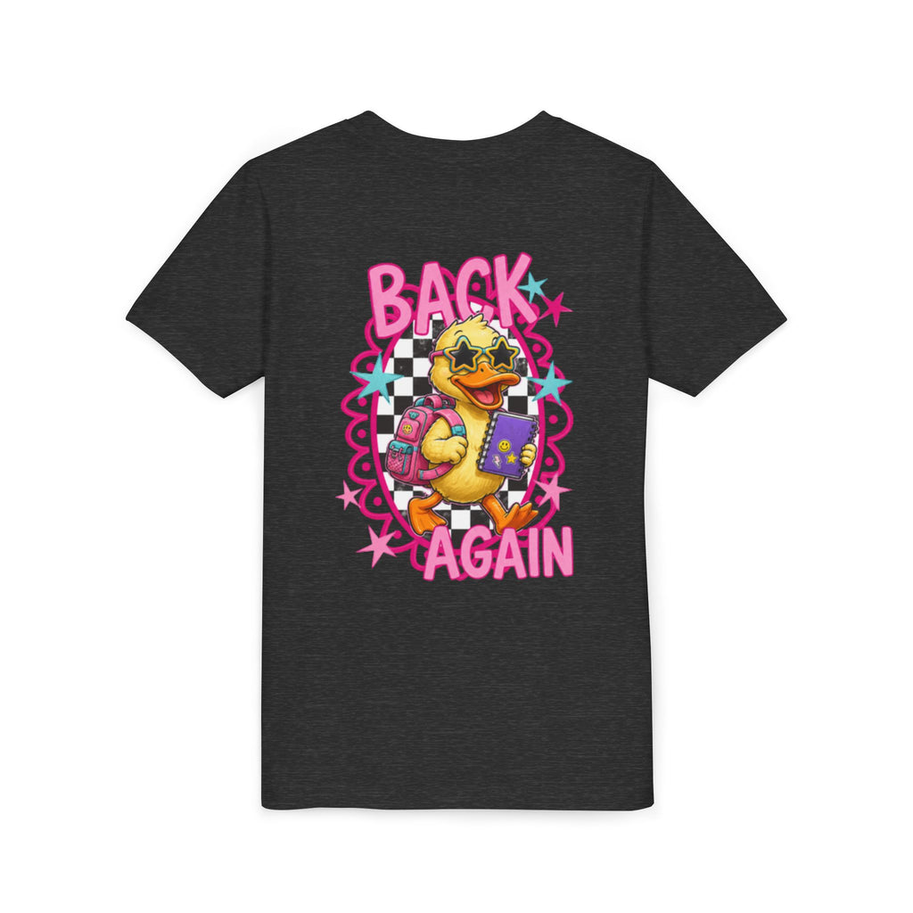 Back to School Youth Tee — "Back Again" Retro Duck Graphic