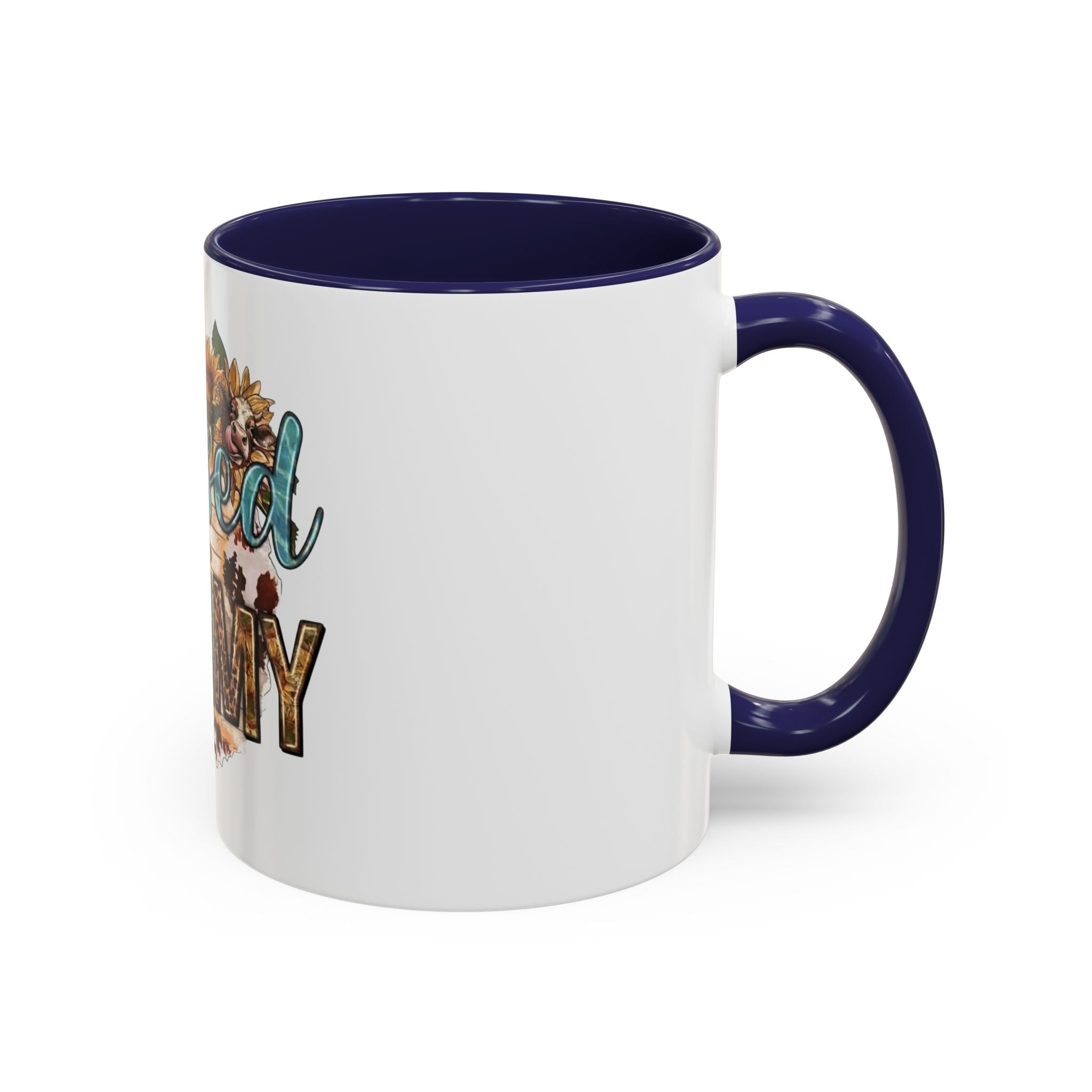 Blessed Mommy Accent Coffee Mug — Floral Sunflower Rustic 'Blessed Mommy' Tea & Coffee Cup (11oz, 15oz)
