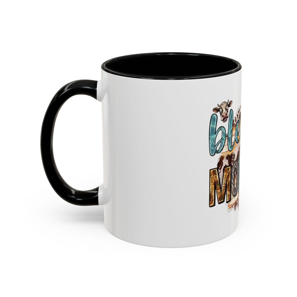 Blessed Mommy Accent Coffee Mug — Floral Sunflower Rustic 'Blessed Mommy' Tea & Coffee Cup (11oz, 15oz)
