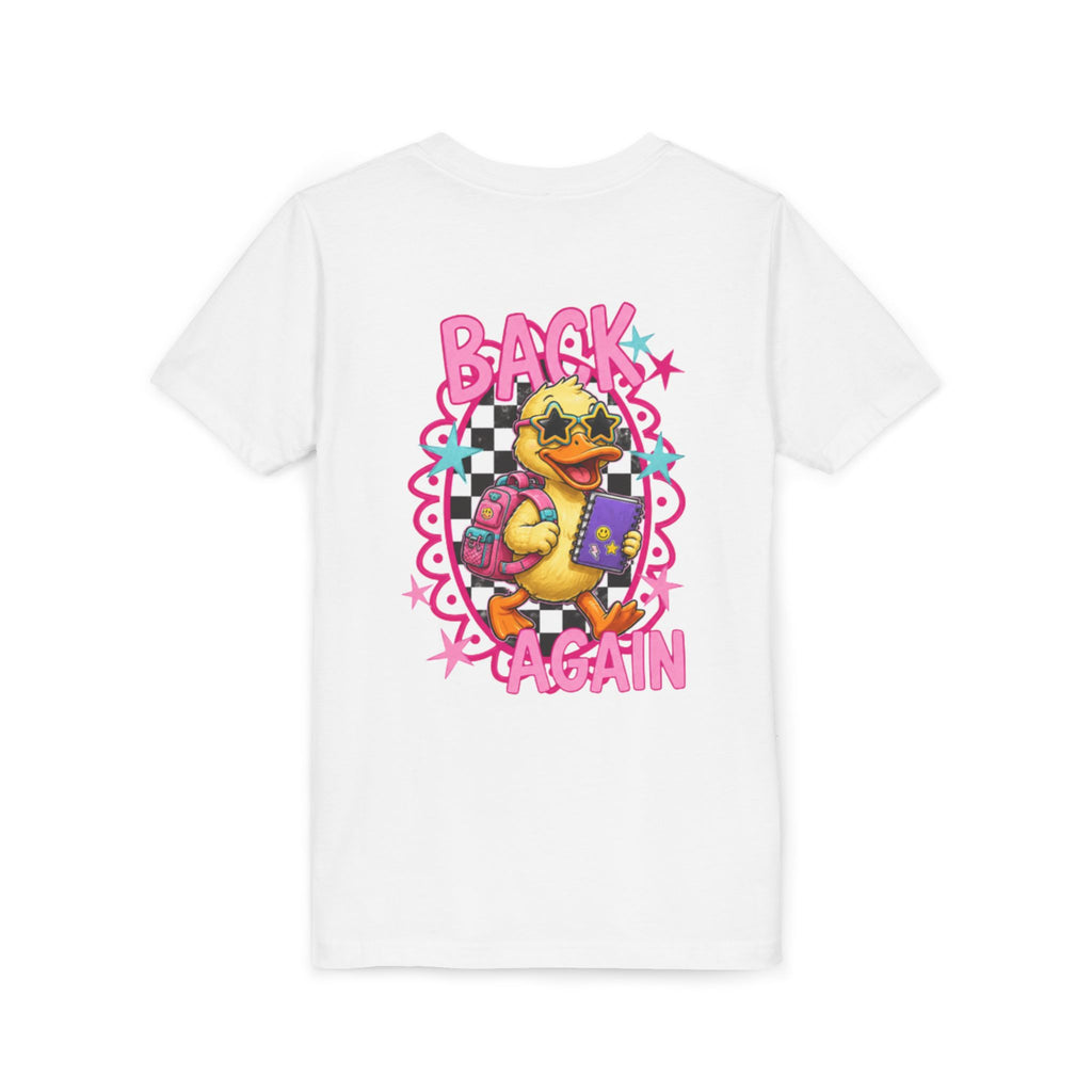 Back to School Youth Tee — "Back Again" Retro Duck Graphic