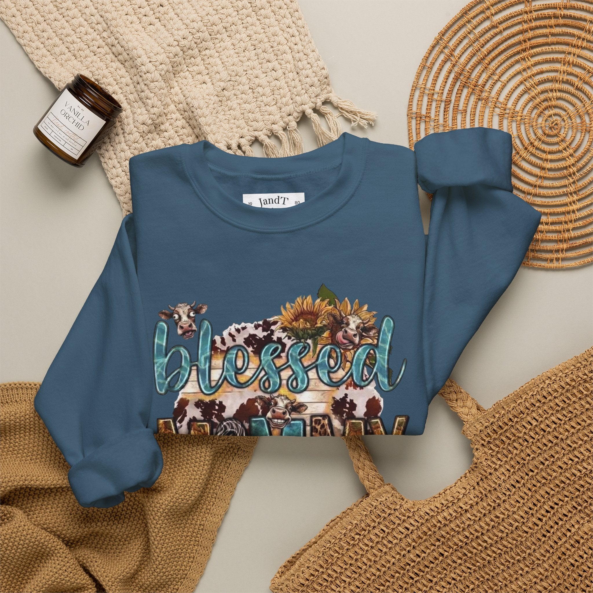 Blessed Mommy Sweatshirt — Floral Leopard Mama Pullover