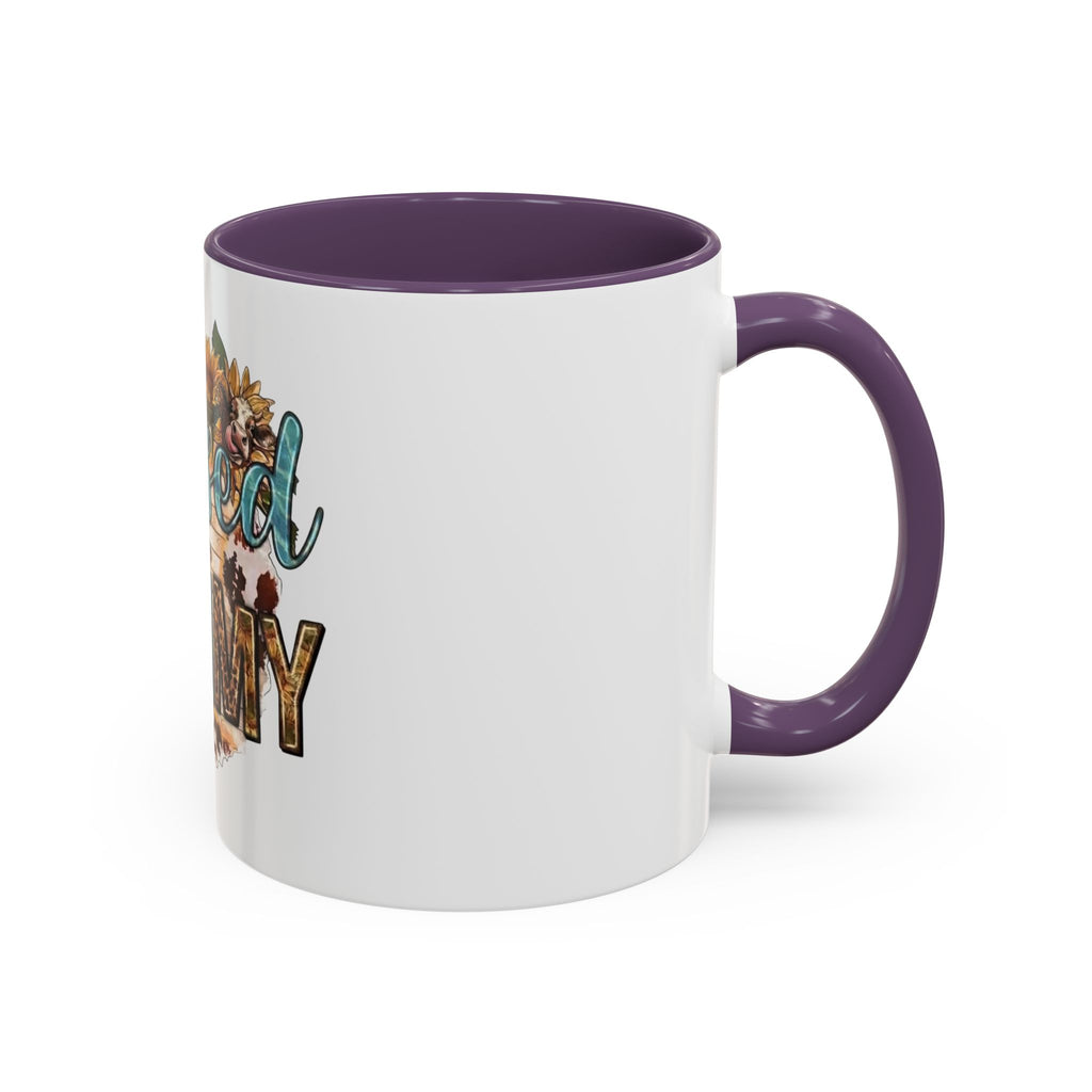 Blessed Mommy Accent Coffee Mug — Floral Sunflower Rustic 'Blessed Mommy' Tea & Coffee Cup (11oz, 15oz)