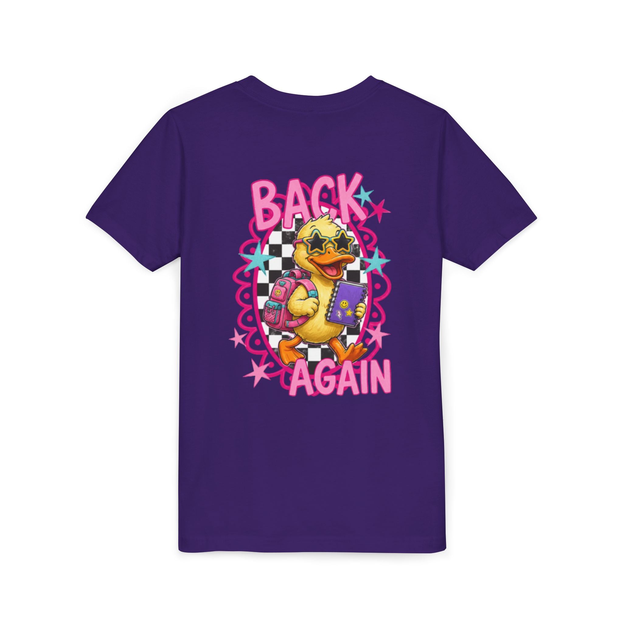 Back to School Youth Tee — "Back Again" Retro Duck Graphic