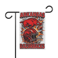 Arkansas Razorbacks Garden Flag — Football Helmet & Hog Yard Banner