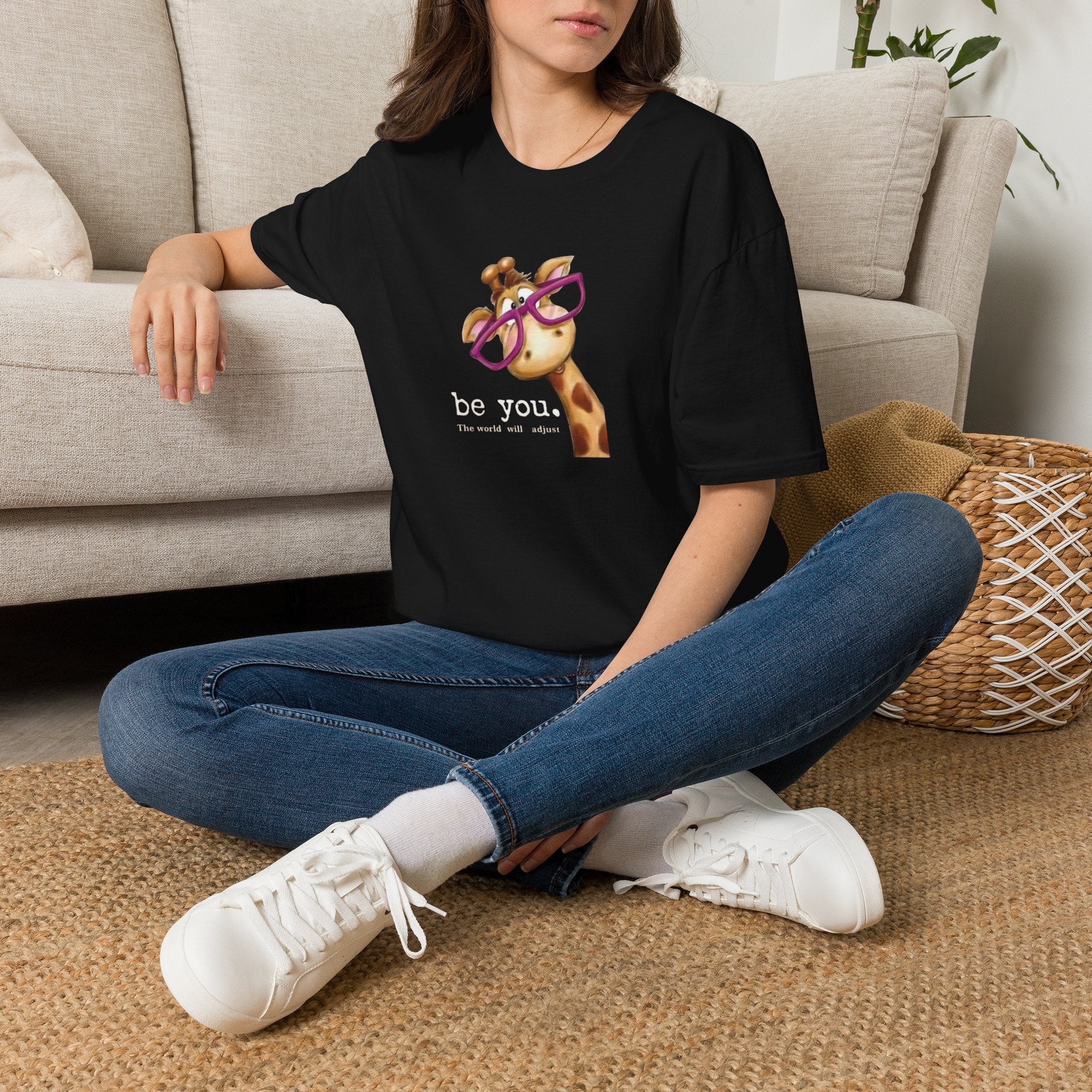 Giraffe with Pink Glasses T-Shirt