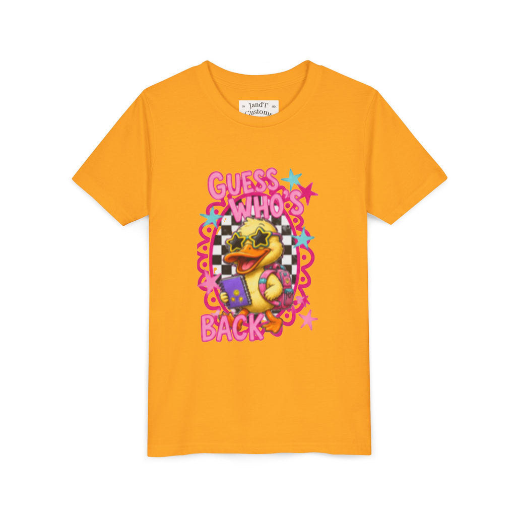 Back to School Youth Tee — "Back Again" Retro Duck Graphic