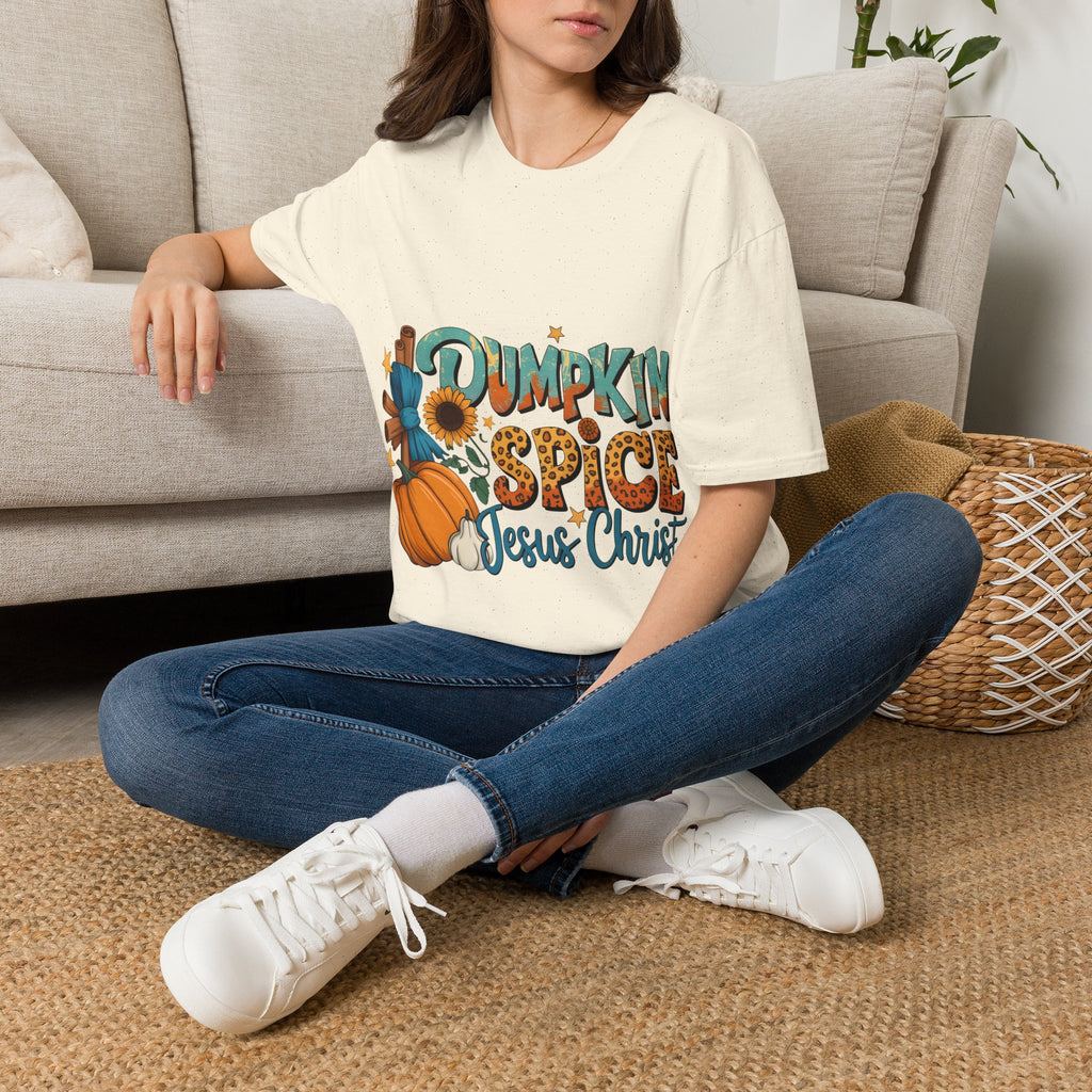 Pumpkin Spice Jesus Christ T-Shirt — Fall Pumpkin & Sunflower Graphic Tee