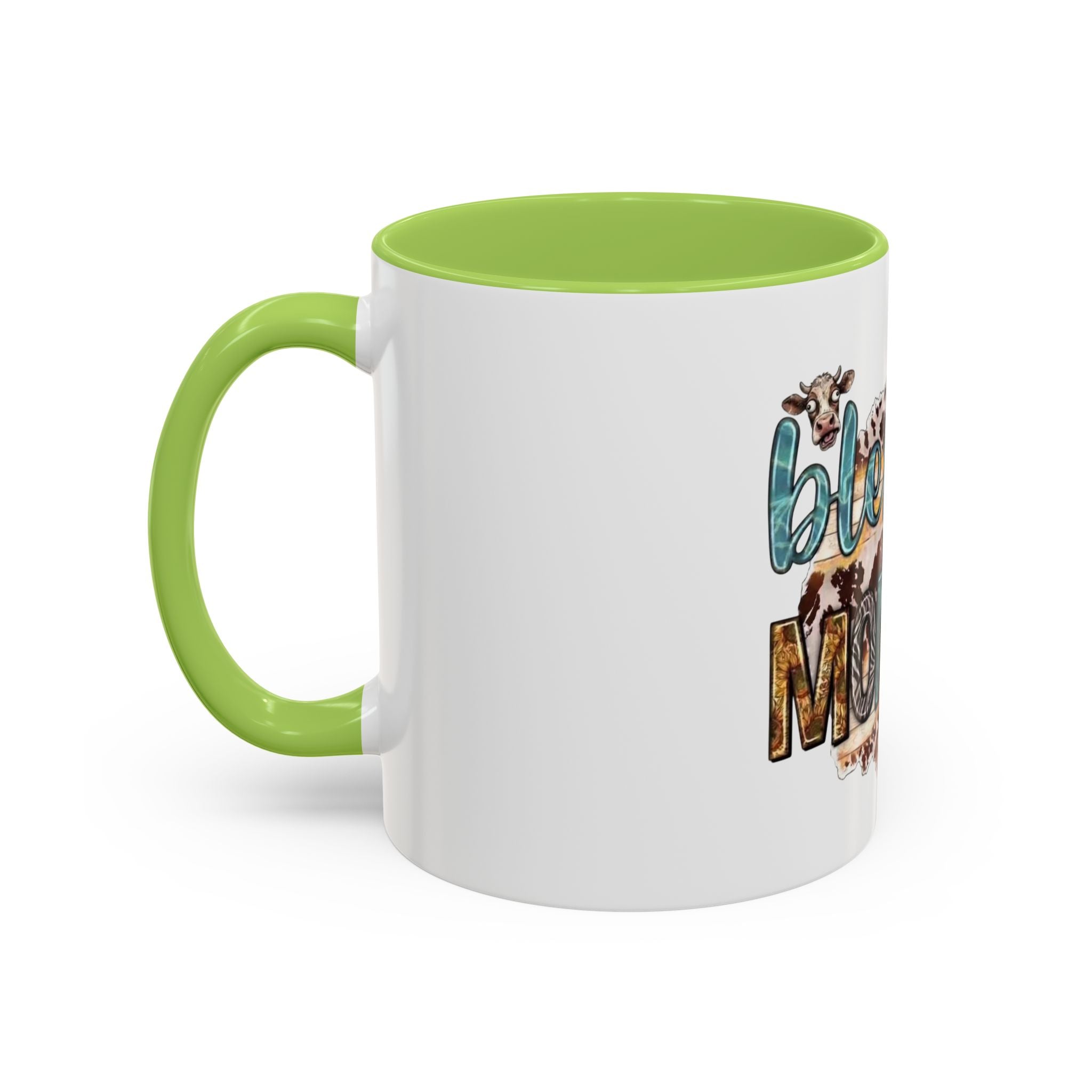 Blessed Mommy Accent Coffee Mug — Floral Sunflower Rustic 'Blessed Mommy' Tea & Coffee Cup (11oz, 15oz)