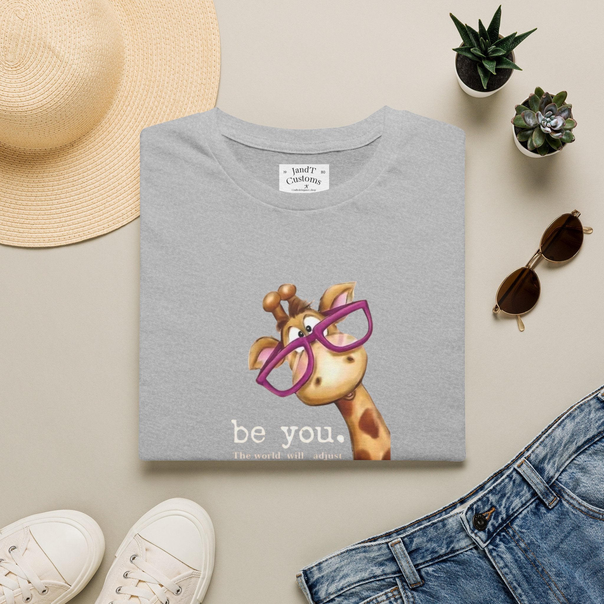 Giraffe with Pink Glasses T-Shirt