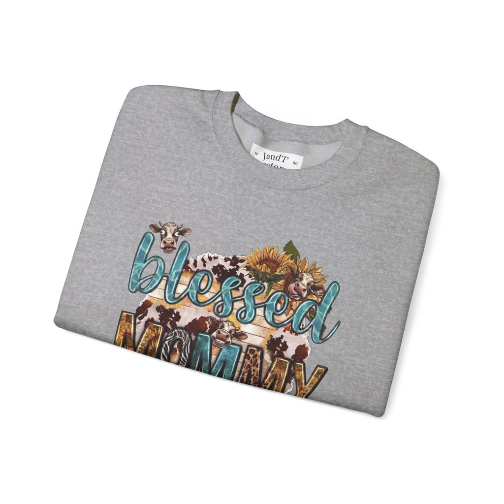 Blessed Mommy Sweatshirt — Floral Leopard Mama Pullover