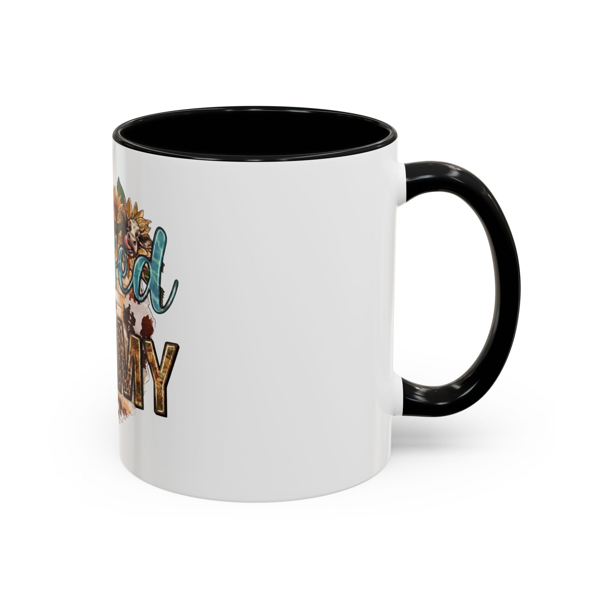 Blessed Mommy Accent Coffee Mug — Floral Sunflower Rustic 'Blessed Mommy' Tea & Coffee Cup (11oz, 15oz)