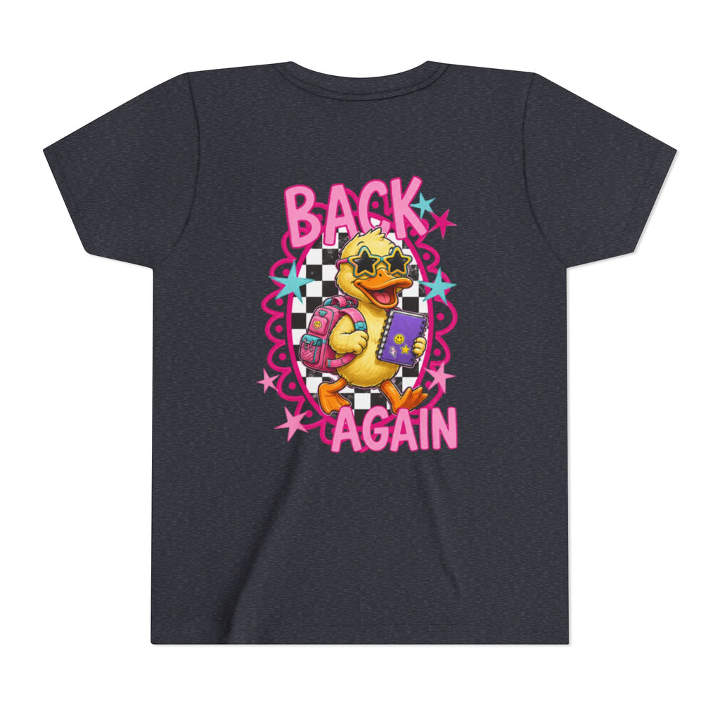 Back to School Youth Tee — "Back Again" Retro Duck Graphic