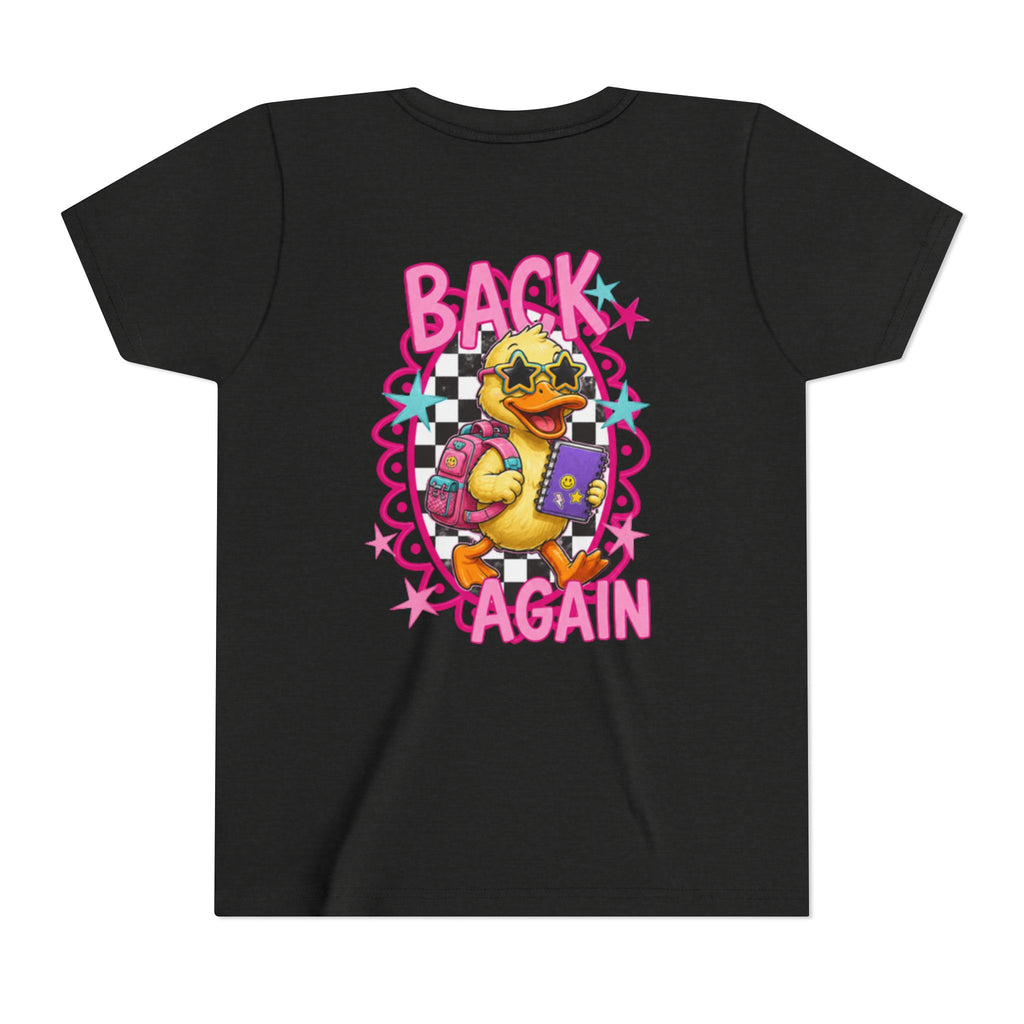 Back to School Youth Tee — "Back Again" Retro Duck Graphic