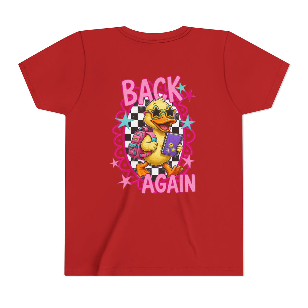 Back to School Youth Tee — "Back Again" Retro Duck Graphic