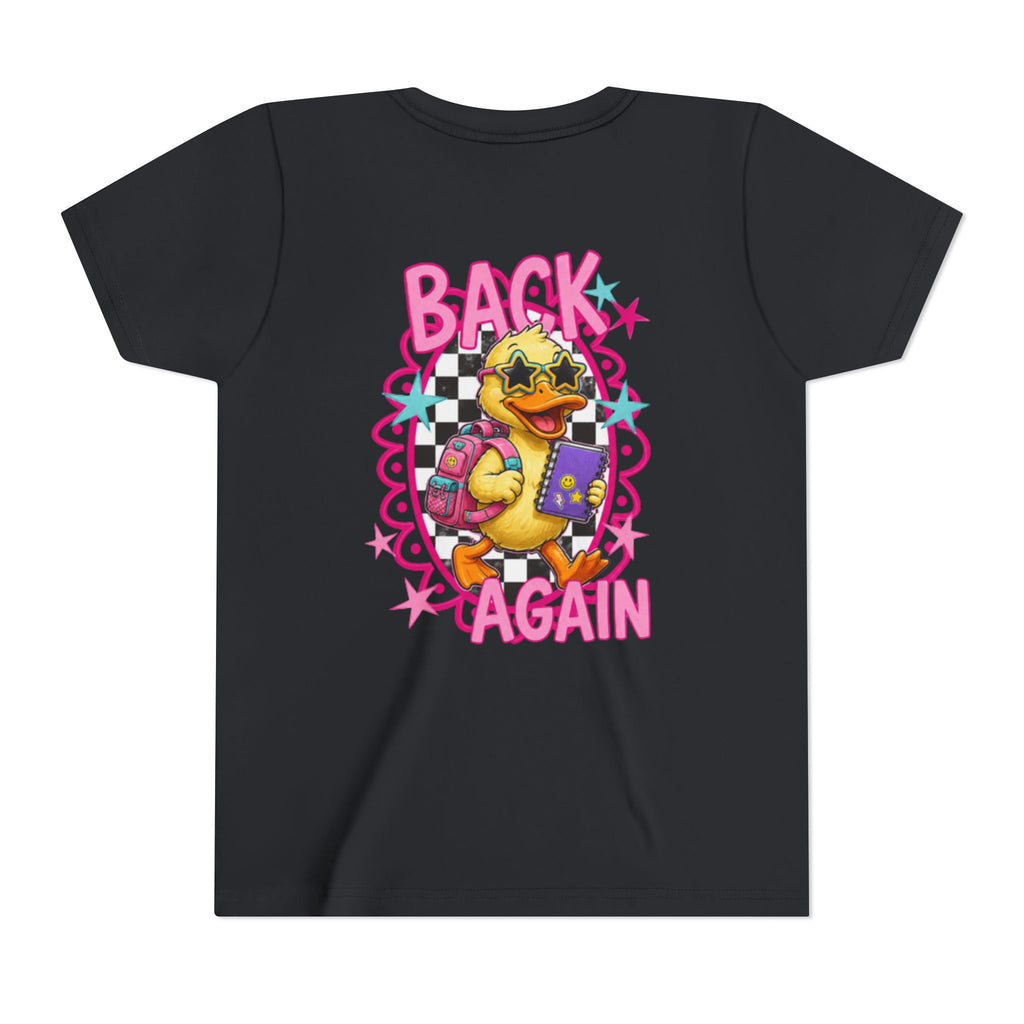 Back to School Youth Tee — "Back Again" Retro Duck Graphic
