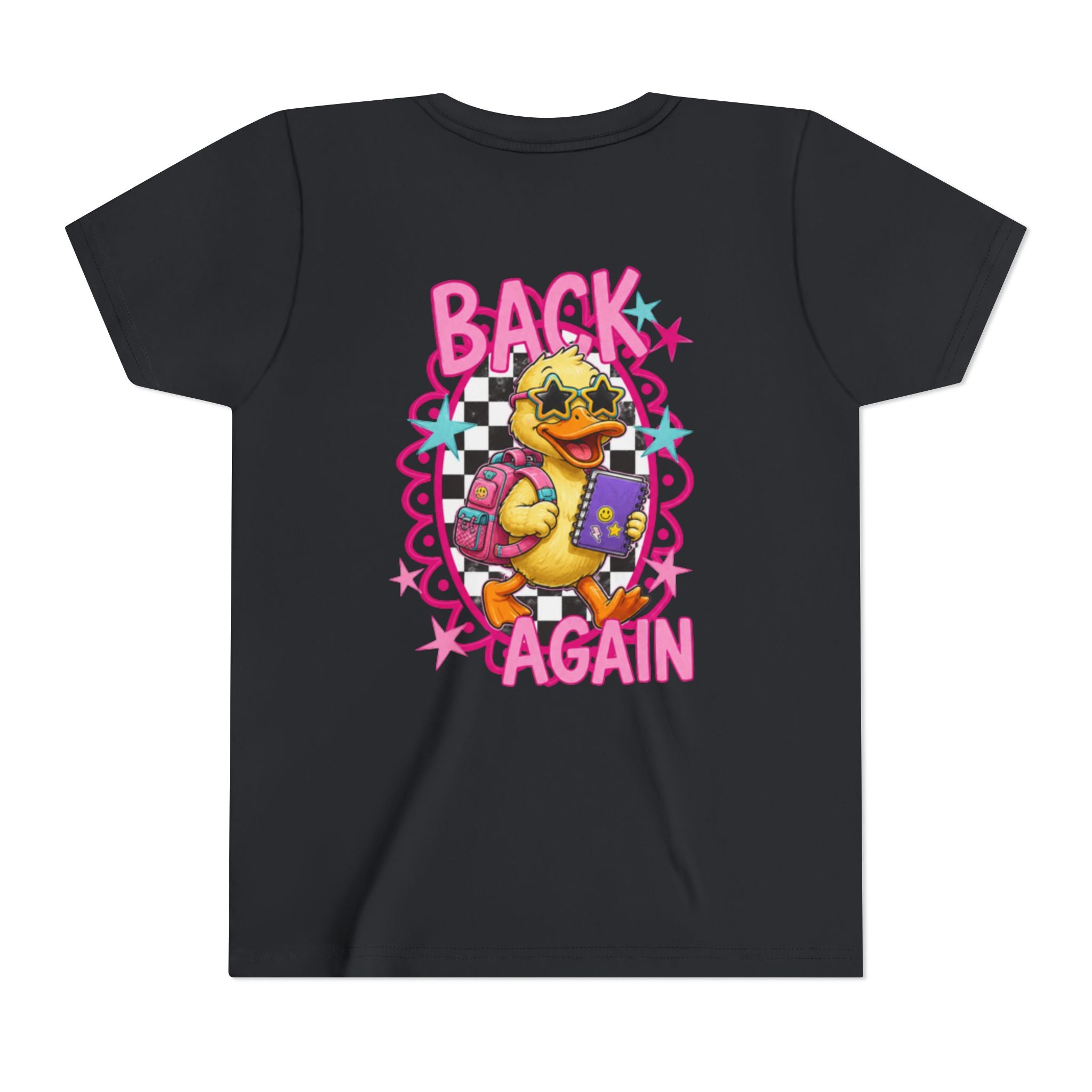 Back to School Youth Tee — "Back Again" Retro Duck Graphic