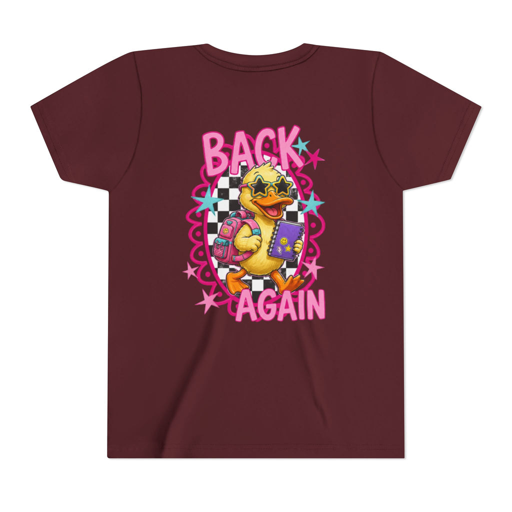 Back to School Youth Tee — "Back Again" Retro Duck Graphic