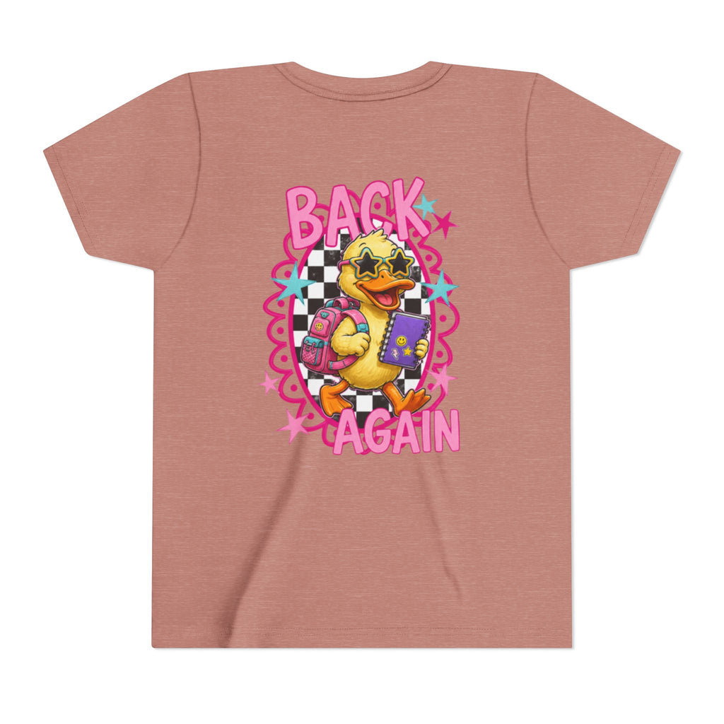 Back to School Youth Tee — "Back Again" Retro Duck Graphic
