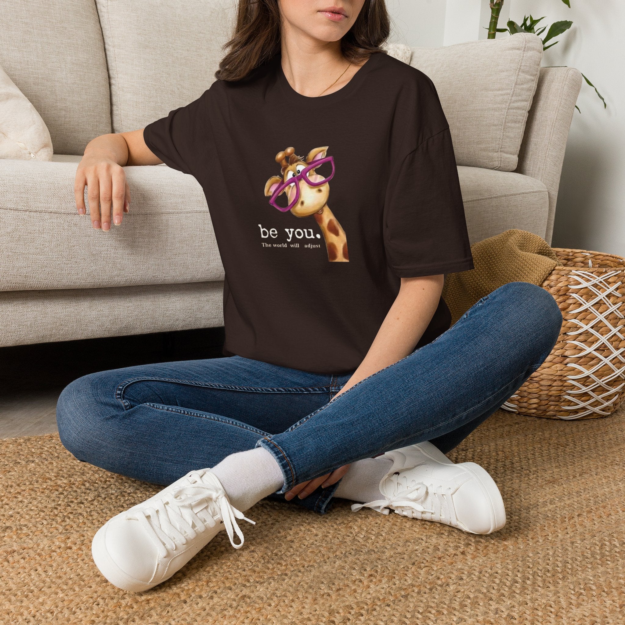 Giraffe with Pink Glasses T-Shirt
