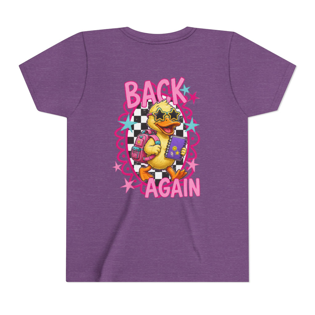 Back to School Youth Tee — "Back Again" Retro Duck Graphic