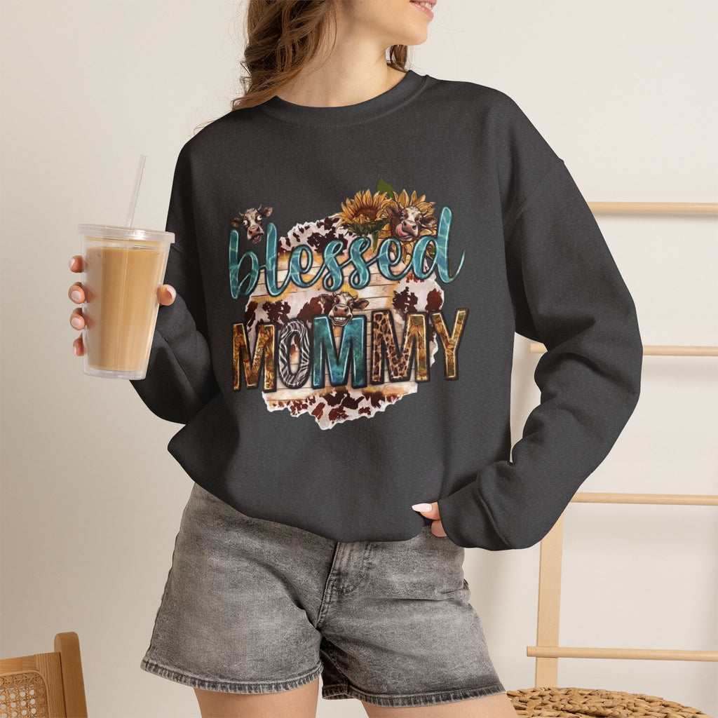 Blessed Mommy Sweatshirt — Floral Leopard Mama Pullover