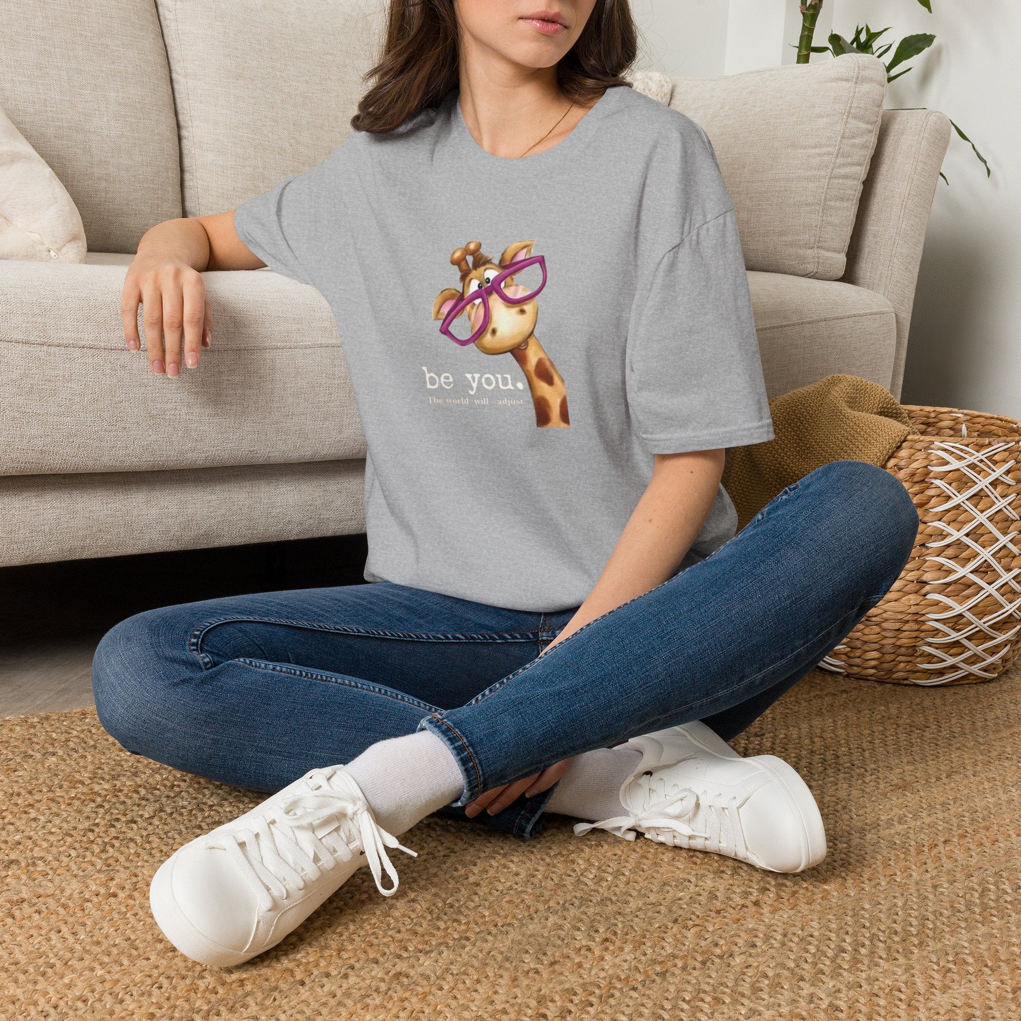 Giraffe with Pink Glasses T-Shirt